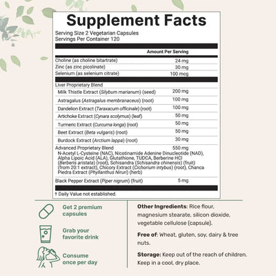 Liver+ Milk Thistle Liver Detox & Colon Cleanse Enerra