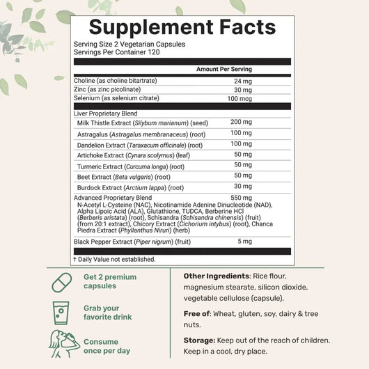 Liver+ Milk Thistle Liver Detox & Colon Cleanse Enerra