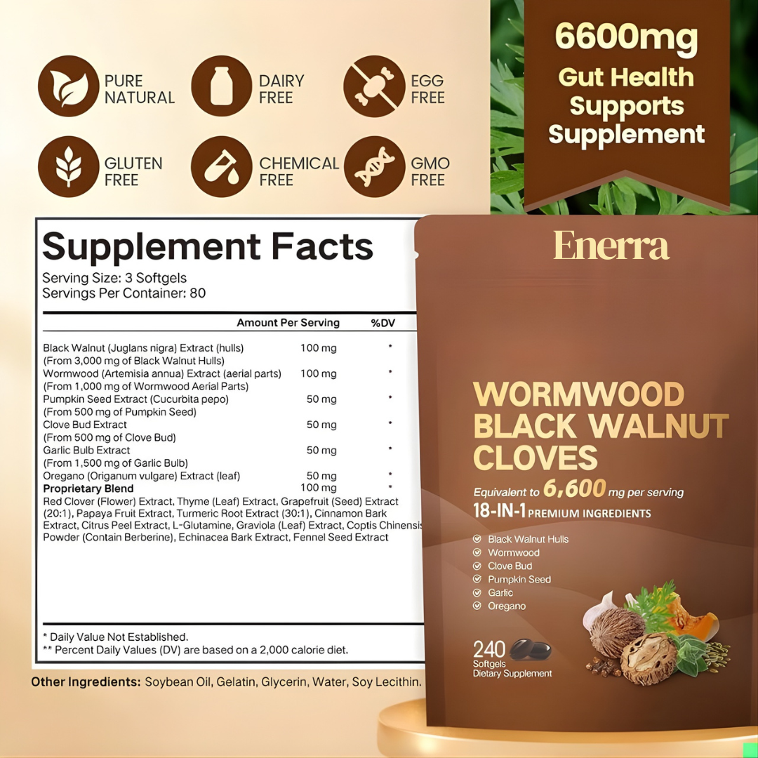 Wormwood Black Walnut Cloves Capsules