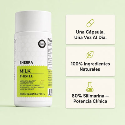 Enerra Cardo Mariano Detox Hepático — Fórmula con 80% de Silimarina 742832615094 Cardo Mariano Detox Hepático — Fórmula con 80% de Silimarina