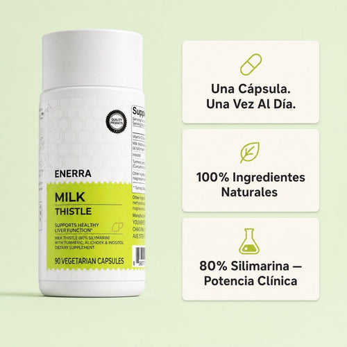 Cardo Mariano Desintoxicación Hepática - Fórmula con 80% de Silimarina