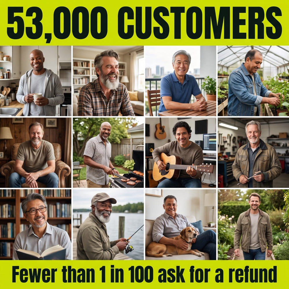 5. 53,000 customers. 4.8 stars. Fewer than 1 in 100 ask for a refund.